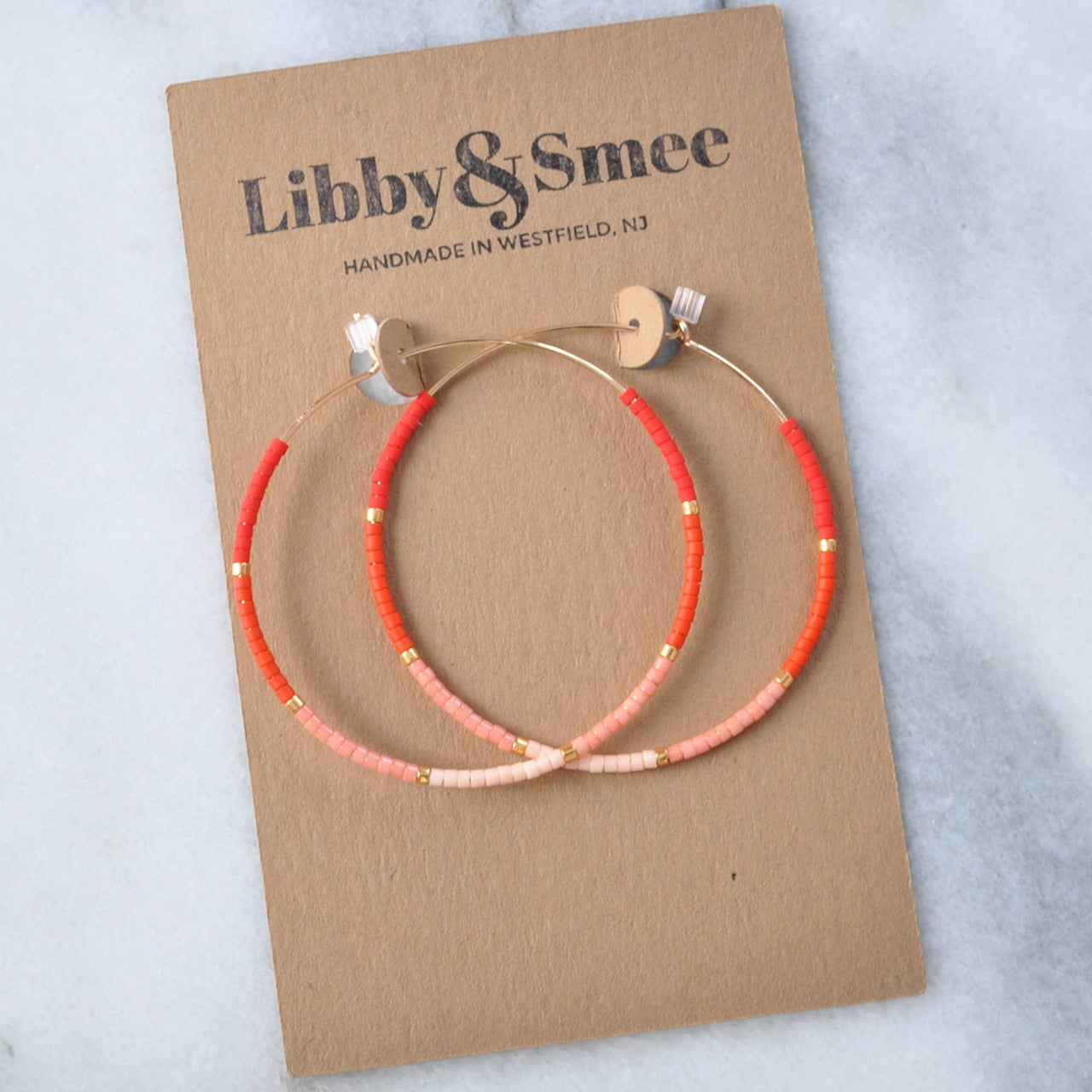 Gold Filled Hoops with Tiny Glass Seed Beads - Ombre