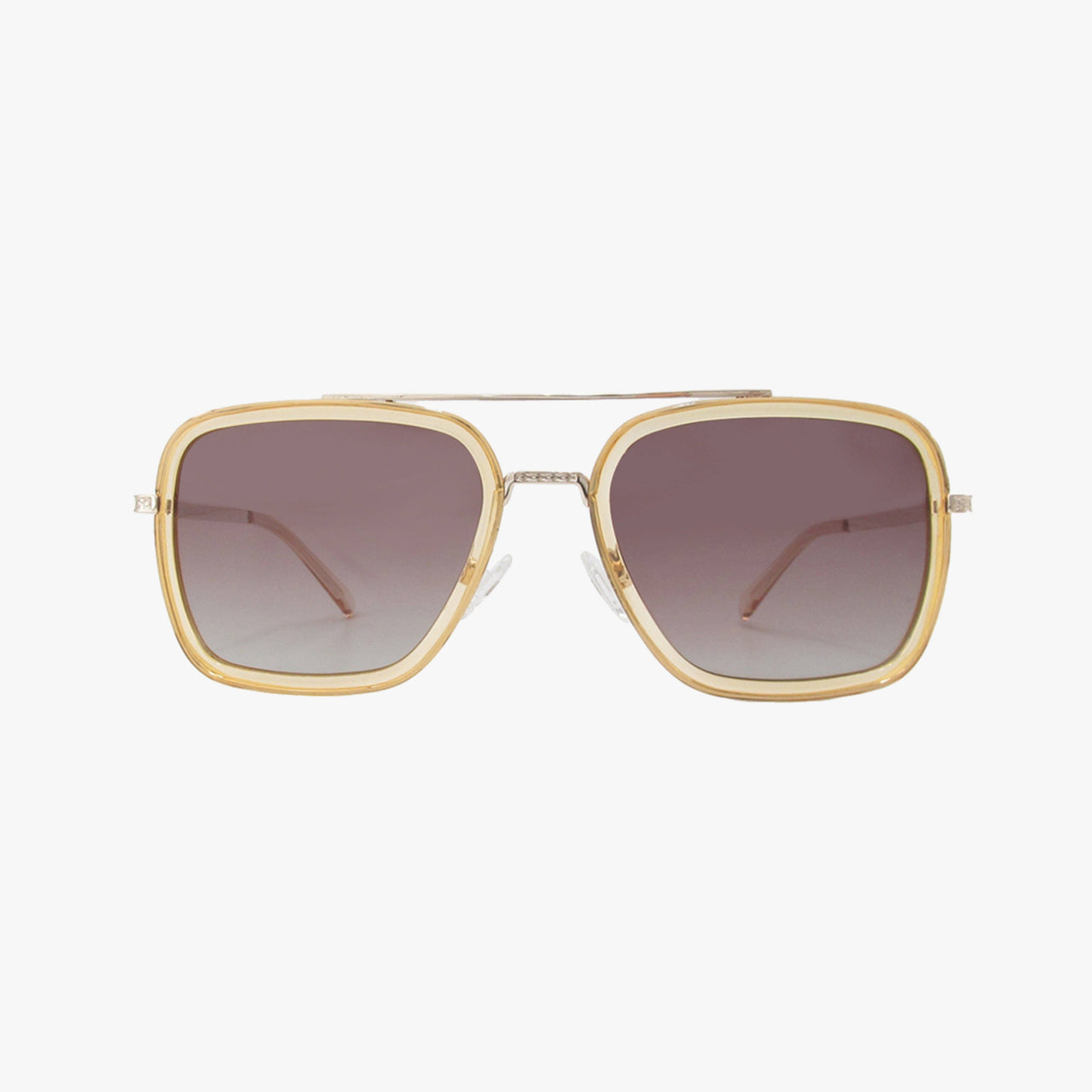 Lex Champagne Polarized Navigator Metal Sunglasses