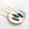 Gemstone Fish Pendant Necklace - Green