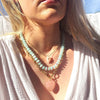 Islands Stone Candy Beaded Necklace - Aqua