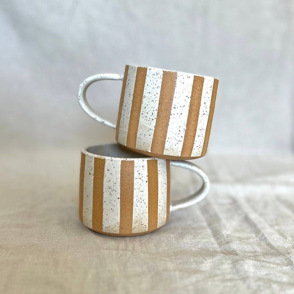 Cream Striped Mug