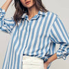 Oversized Stripe Button Down Collared Shirt