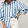 Oversized Stripe Button Down Collared Shirt