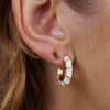 Vintage Hoop Earrings - Cream Enamel