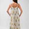 Orange Blossom Tiered Maxi Dress with Hidden Pockets