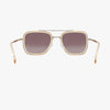 Lex Champagne Polarized Navigator Metal Sunglasses