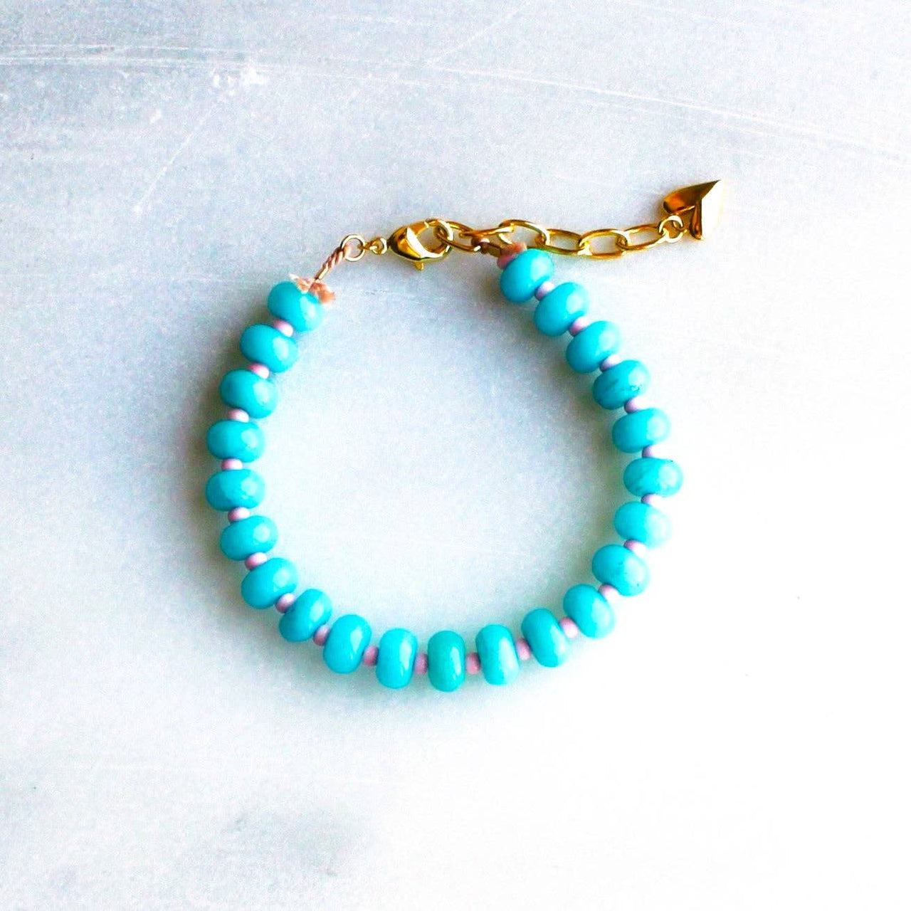 Candy Stone Beaded Bracelet - Aqua