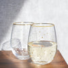 Starlight Gold-Accented Stemless Wine Glass
