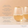 Starlight Gold-Accented Stemless Wine Glass