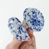 Coastal Blue Seashell Gold Painted Claw Clip