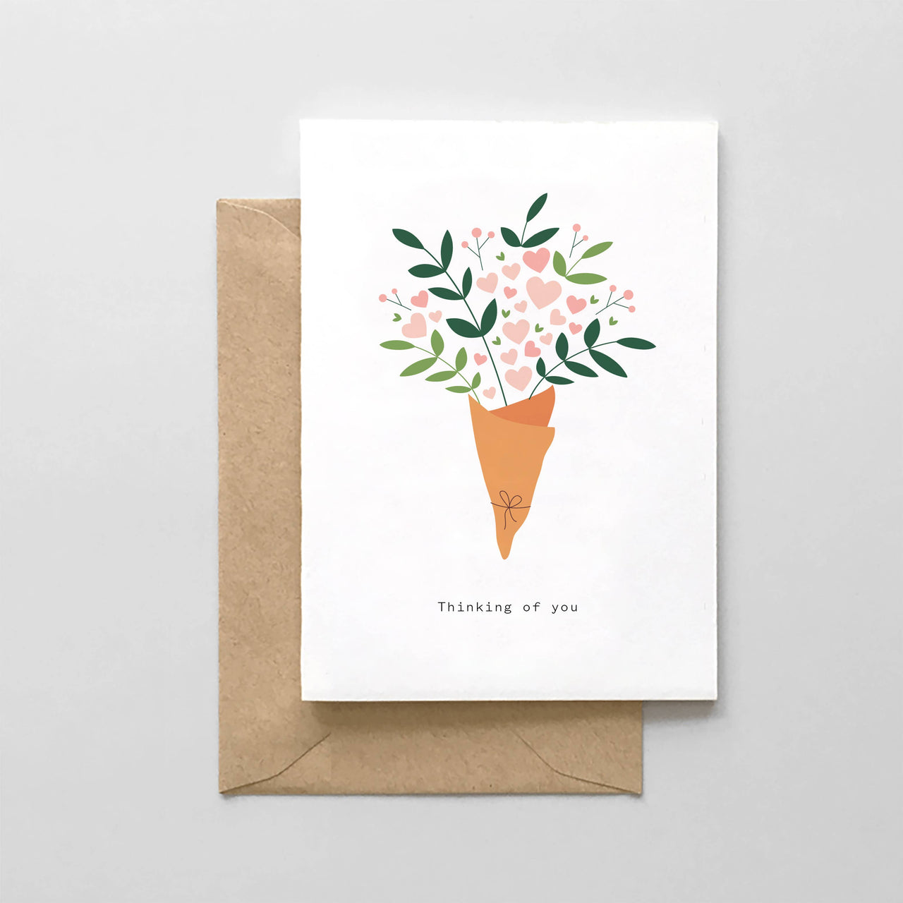 Thinking of You - Heart Bouquet Card