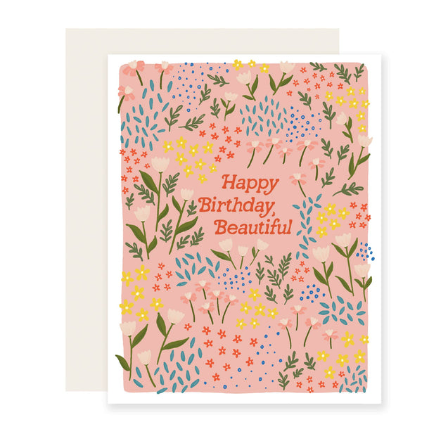 Beautiful Floral Meadow Birthday Card