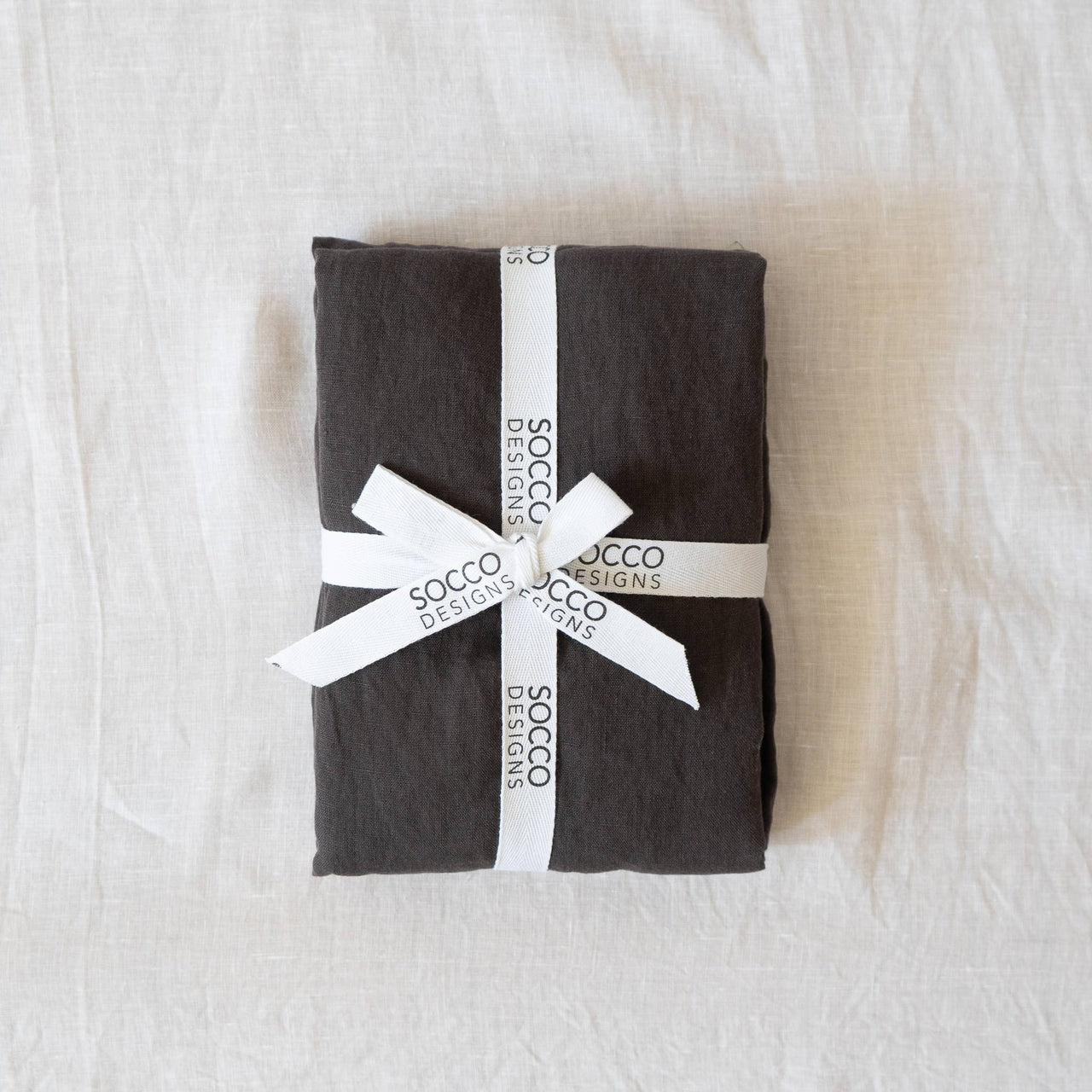 Stonewashed Linen Tea Towel- Charcoal