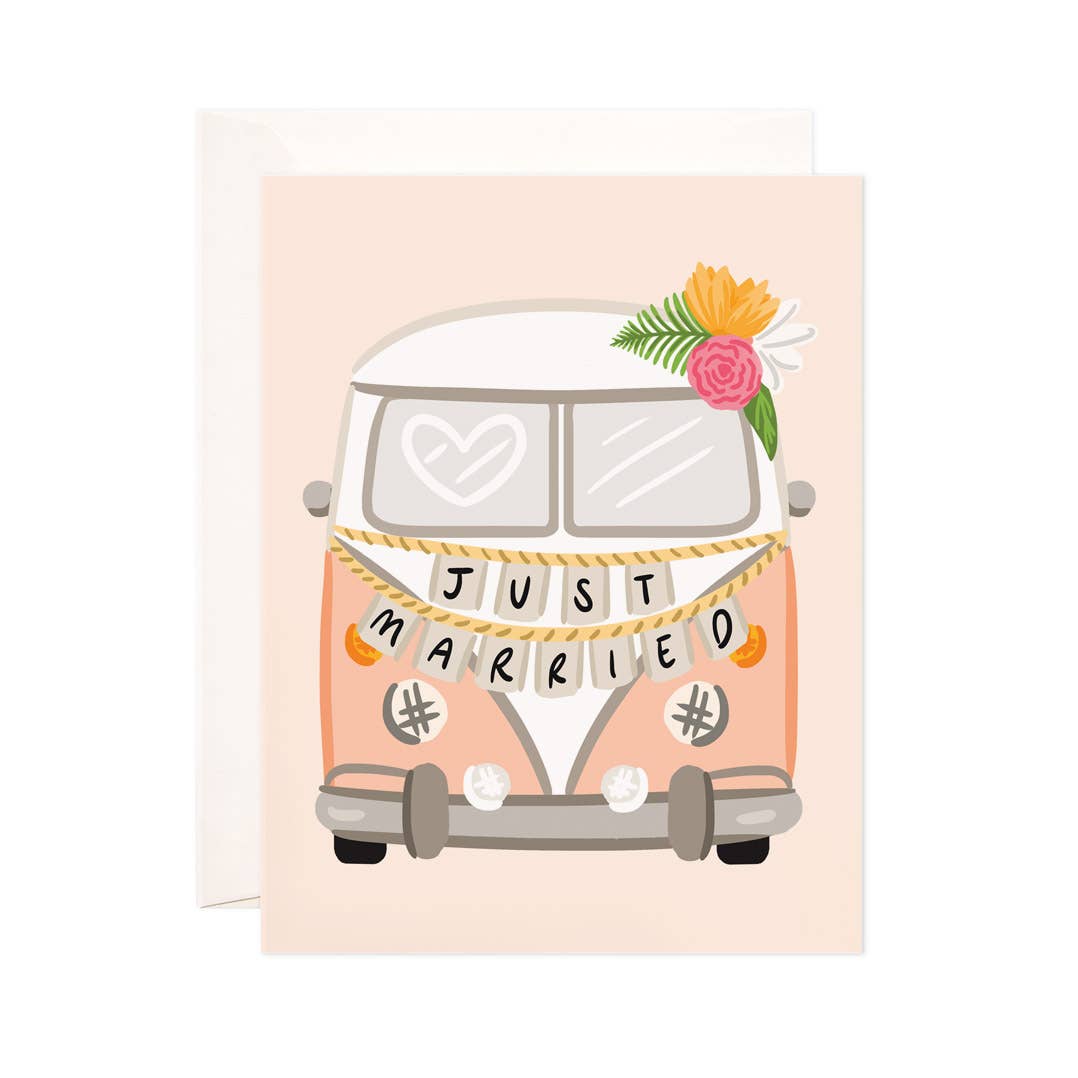 Getaway Van “Just Married” Greeting Card