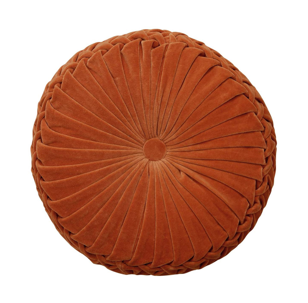 Rust Velvet Round Handmade Pillow