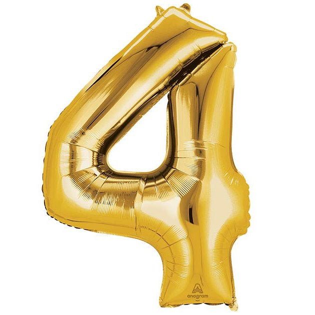 METALLIC GOLD Number Balloons