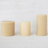 Unscented Pleated Pillar Candle- Eggnog
