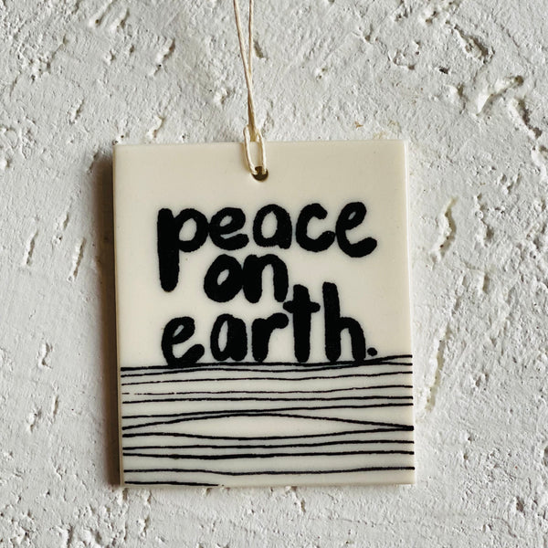 Peace on earth - porcelain tag