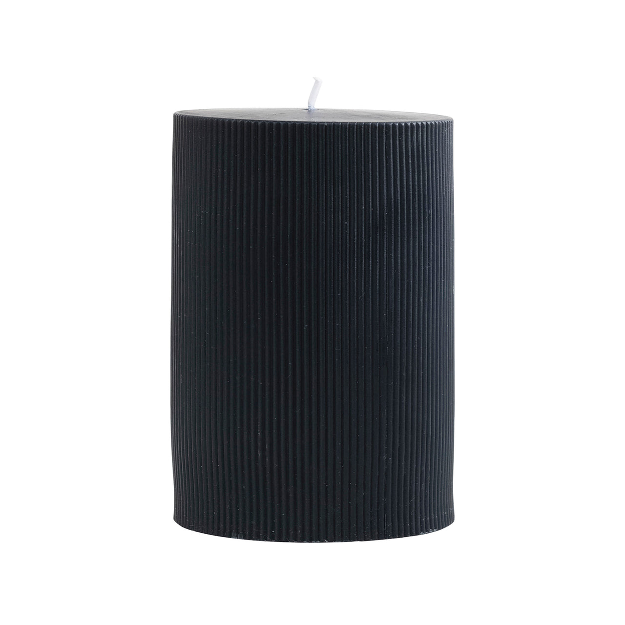 Unscented Pleated Pillar Candle- Noir