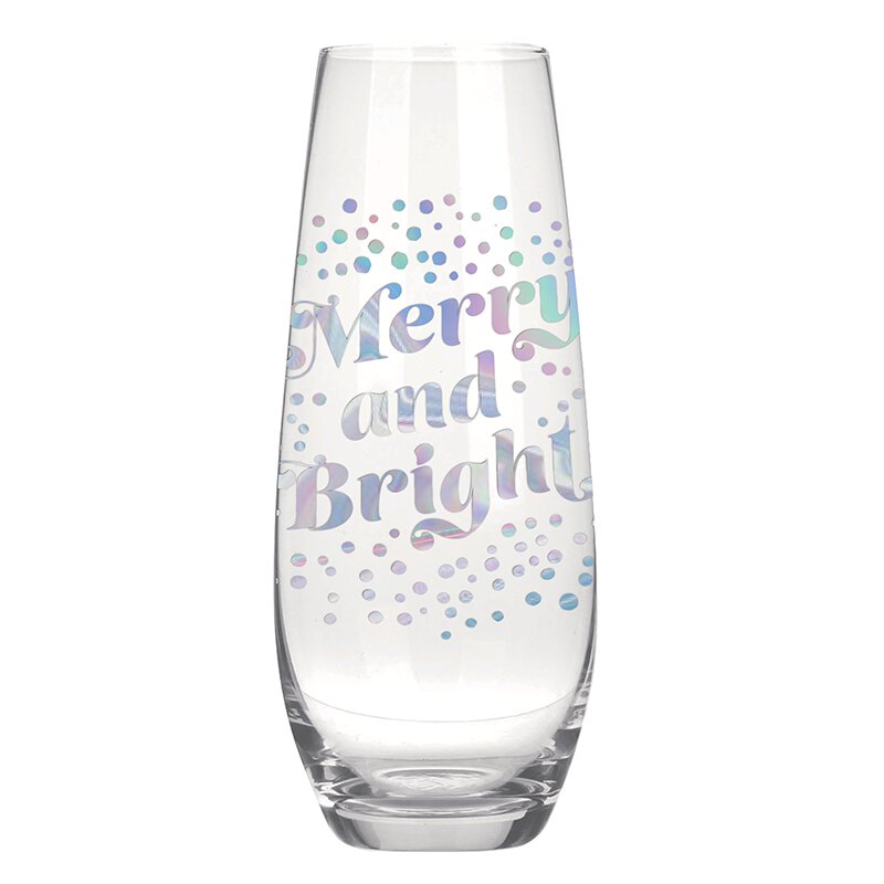Merry and Bright Champagne Glass