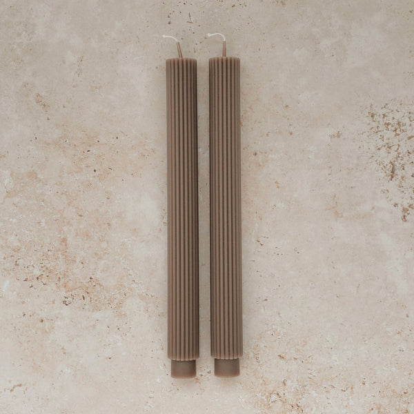 Taupe Roman Taper Candles