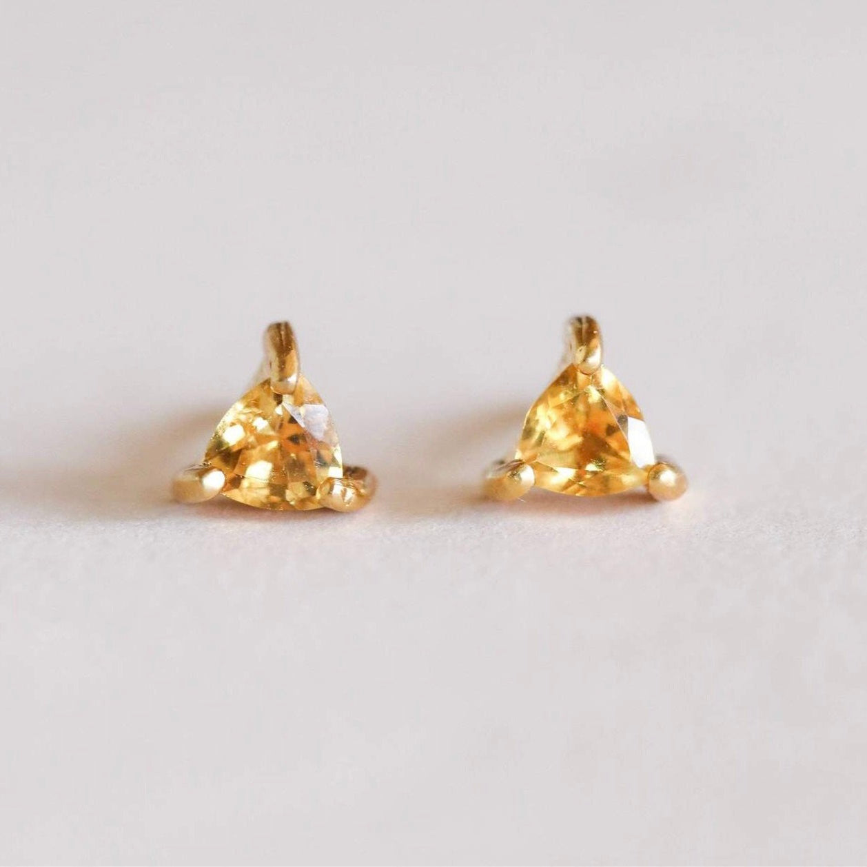 Mini Energy Gem Studs - Citrine