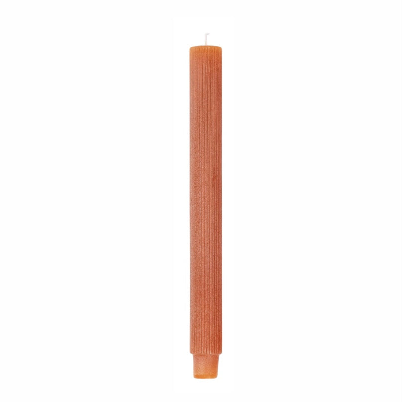 Pleated Taper Candle - Acorn