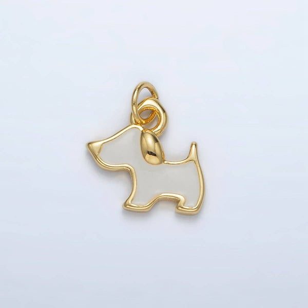 White Enamel Dog Mini Charm