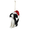 Puppy with Santa Hat Felt Ornament