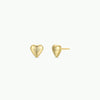 Puffed Gold Heart Earrings