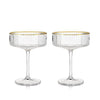 Deco Meridian Gold-Rimmed Crystal Coupe - Single Glass