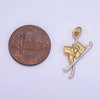 14K Gold Filled Snow Ski Boots Mixed Metal Charm | AG627