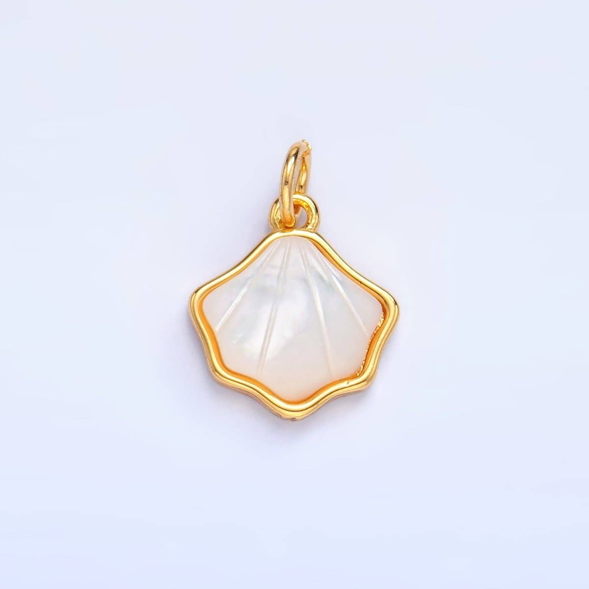 24K Gold Filled Scallop Seashell Ocean Beach Charm | W279