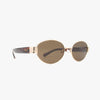 Coco Amber Polarized Oval Metal Fashion Sunglasses
