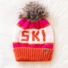 Ski Pom Hat - Orange, Blush & Pink