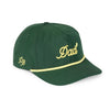 Dad 3D Puff Rope Hat - Green 5-Panel Snapback