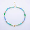 18K Gold Filled Colorful Candy Gemstone Rondelle Bead Chain Necklace 17.5 Inch with Extender | WA-3318: #2