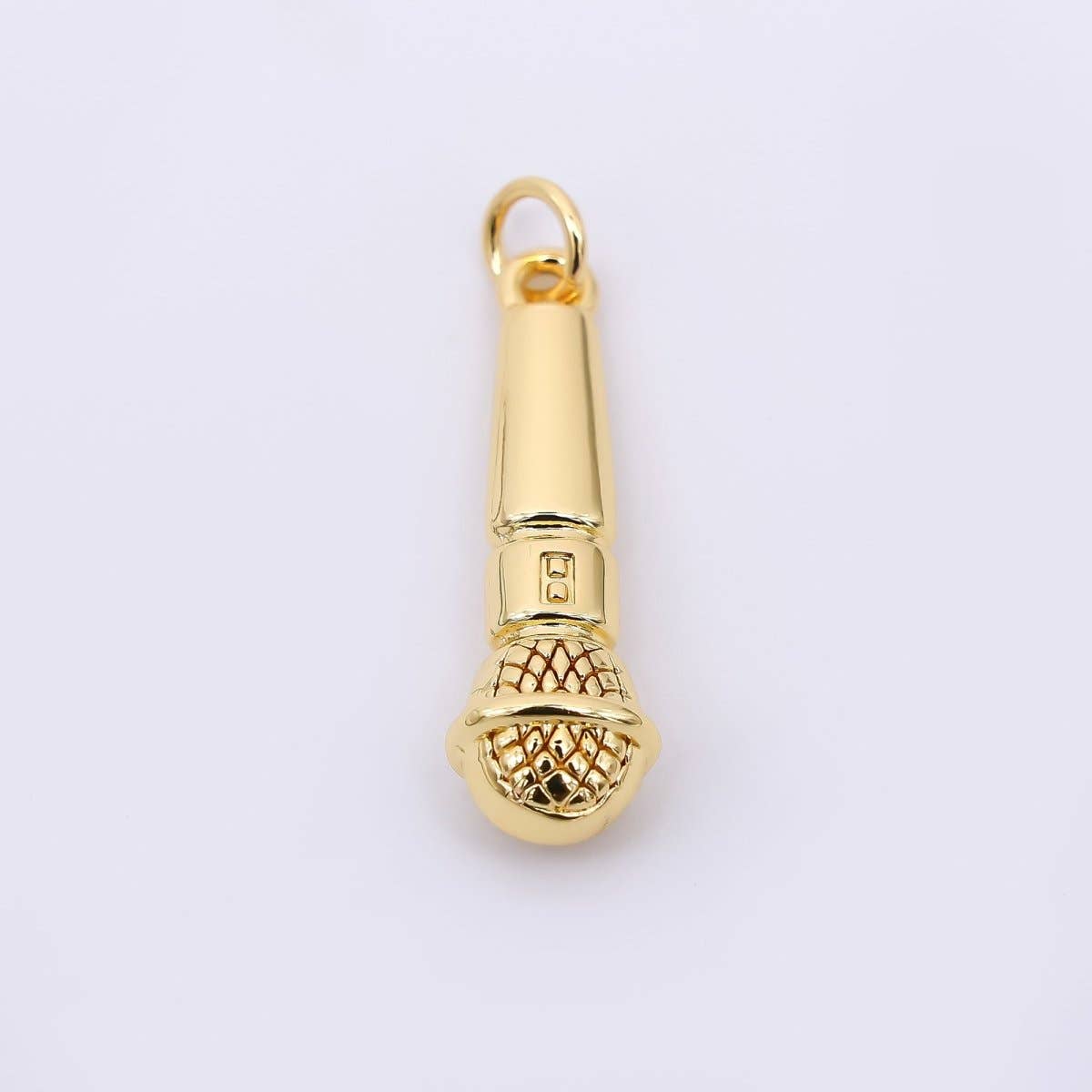 24K Gold Filled 24mm Karaoke Sing-A-Long Microphone Charm | AF-520