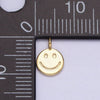 16K Gold Filled Mini Happy Smiley Face Emotion Round Add-On Charm | AC-1145