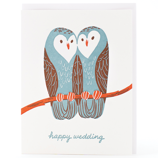 Loving Owls Wedding Card