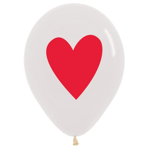 11" Heart Of Red Crystal Clear Balloon