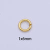 24K Gold Filled 5mm, 6mm, 7mm, 8mm (18 Gauge) Jump Ring Jewelry Making Supply | SP-1560 ~ SP1563-15: 7mm