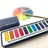 Watercolor Set- 12 Artist Grade Colors + Wood Paintbrush