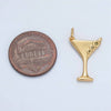 24K Gold Filled 18mm Martini Olive Alcohol Drink CZ Mini Charm in Gold & Silver | E311: Gold