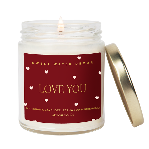 Love You Gold Foil Soy Candle