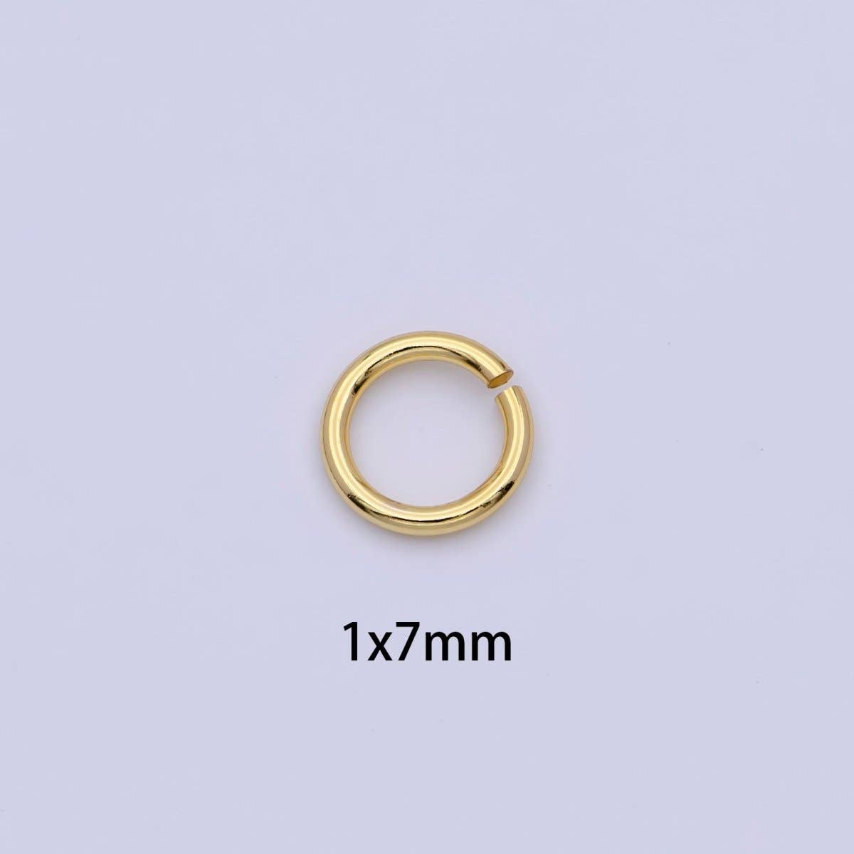 24K Gold Filled 5mm, 6mm, 7mm, 8mm (18 Gauge) Jump Ring Jewelry Making Supply | SP-1560 ~ SP1563-15: 7mm