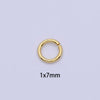 24K Gold Filled 5mm, 6mm, 7mm, 8mm (18 Gauge) Jump Ring Jewelry Making Supply | SP-1560 ~ SP1563-15: 7mm