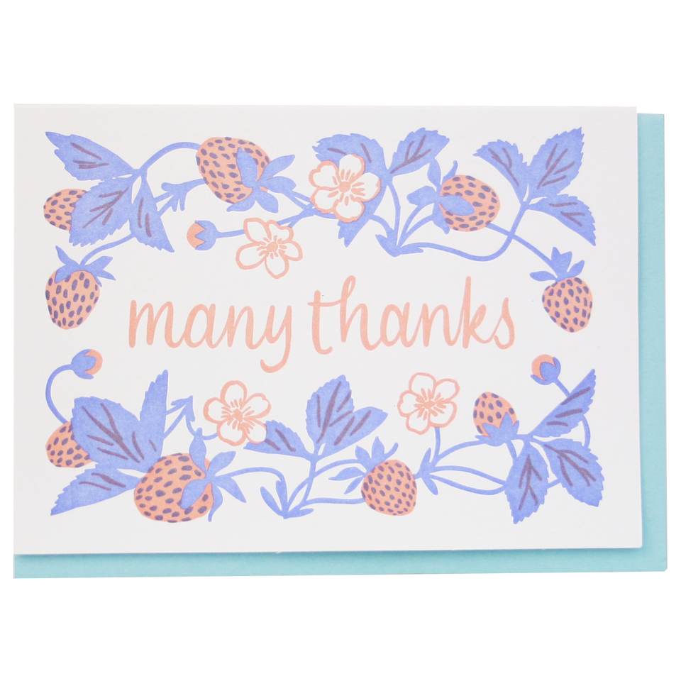 Strawberry Many Thanks Card