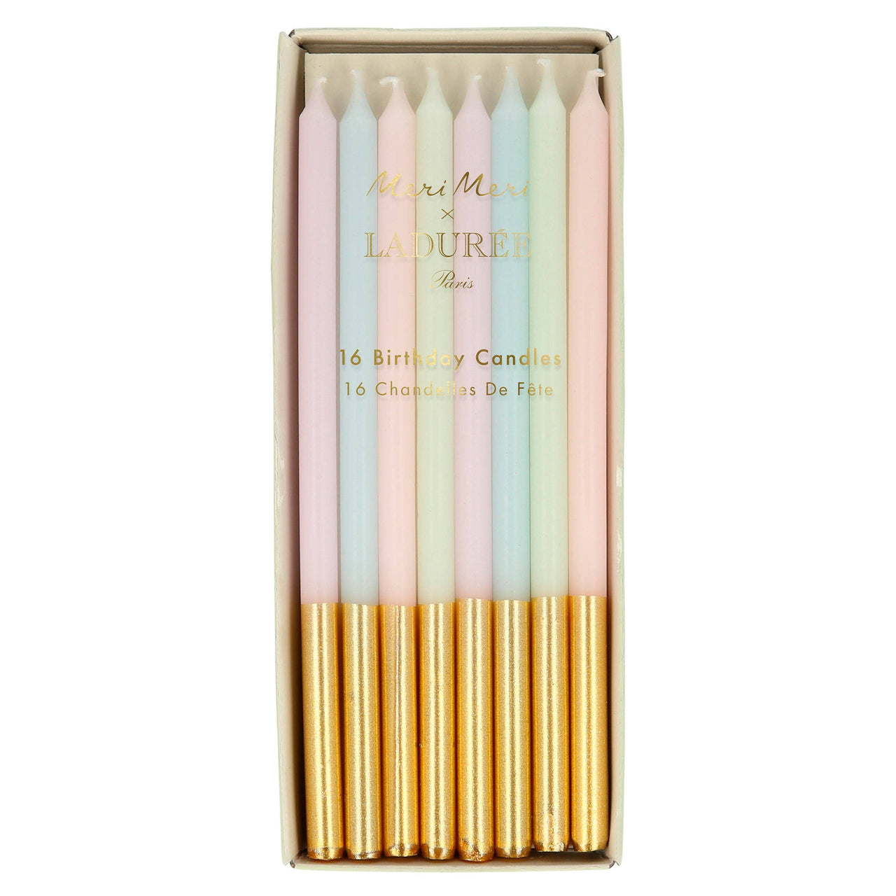 Meri Meri x Laduree Paris Gold Dipped Candles