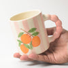 Pink Striped Orange Mug